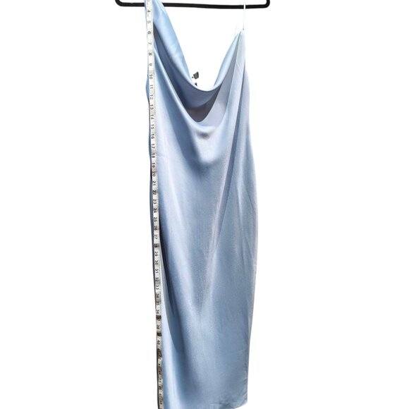 BHLDN August Satin Charmeuse Midi Slip Dress in Soft Blue Size 12 NWT - Picture 13 of 13